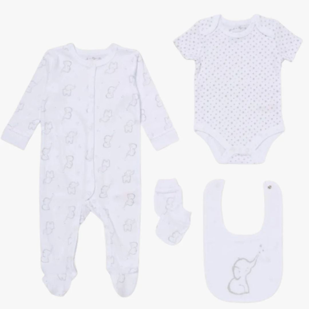 baby clothing set with elephant design