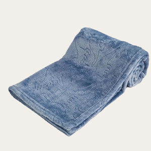 Dusty Blue Dinosaurs Embossed Baby Blanket - cosy and stylish for newborns