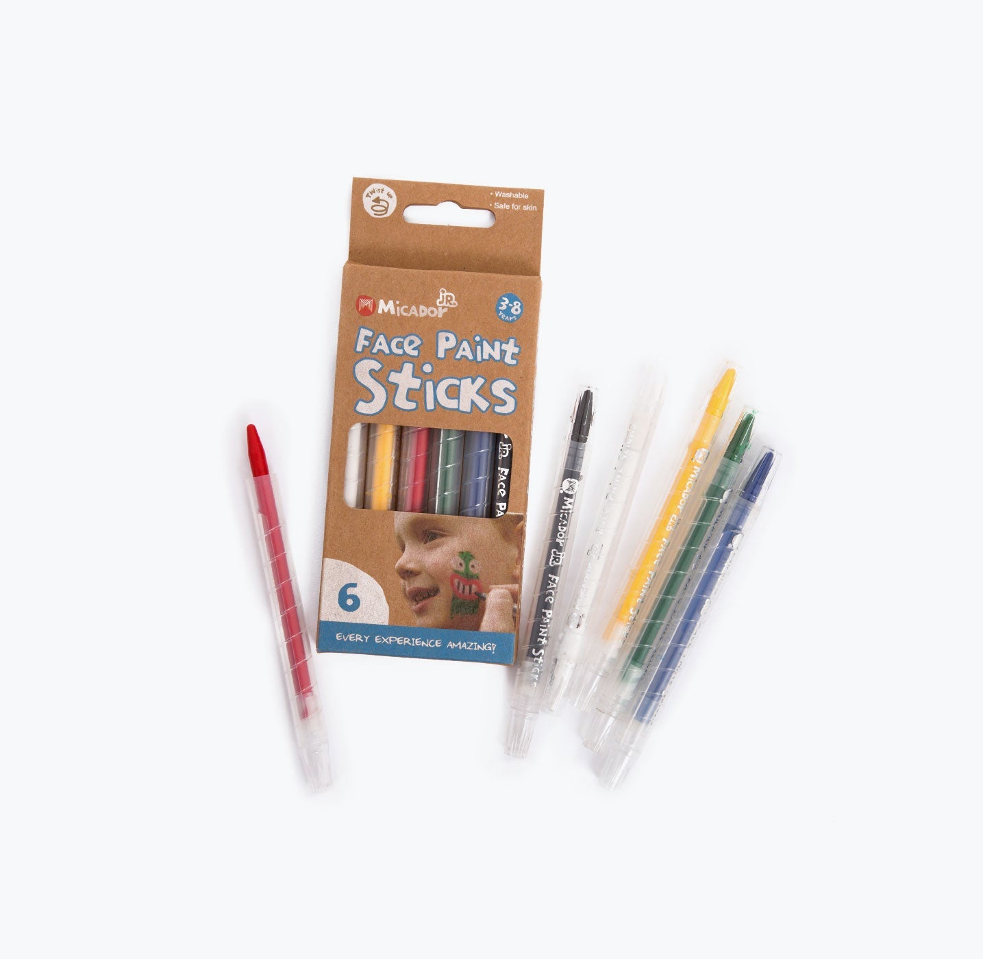 Set of 6 mess free face painting crayons
