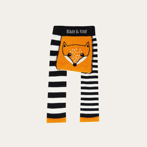 fox baby leggings in an orange and black colour