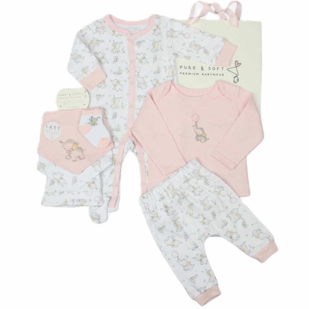 Baby girl clothing gift set with elephant print Bumbles & Boo