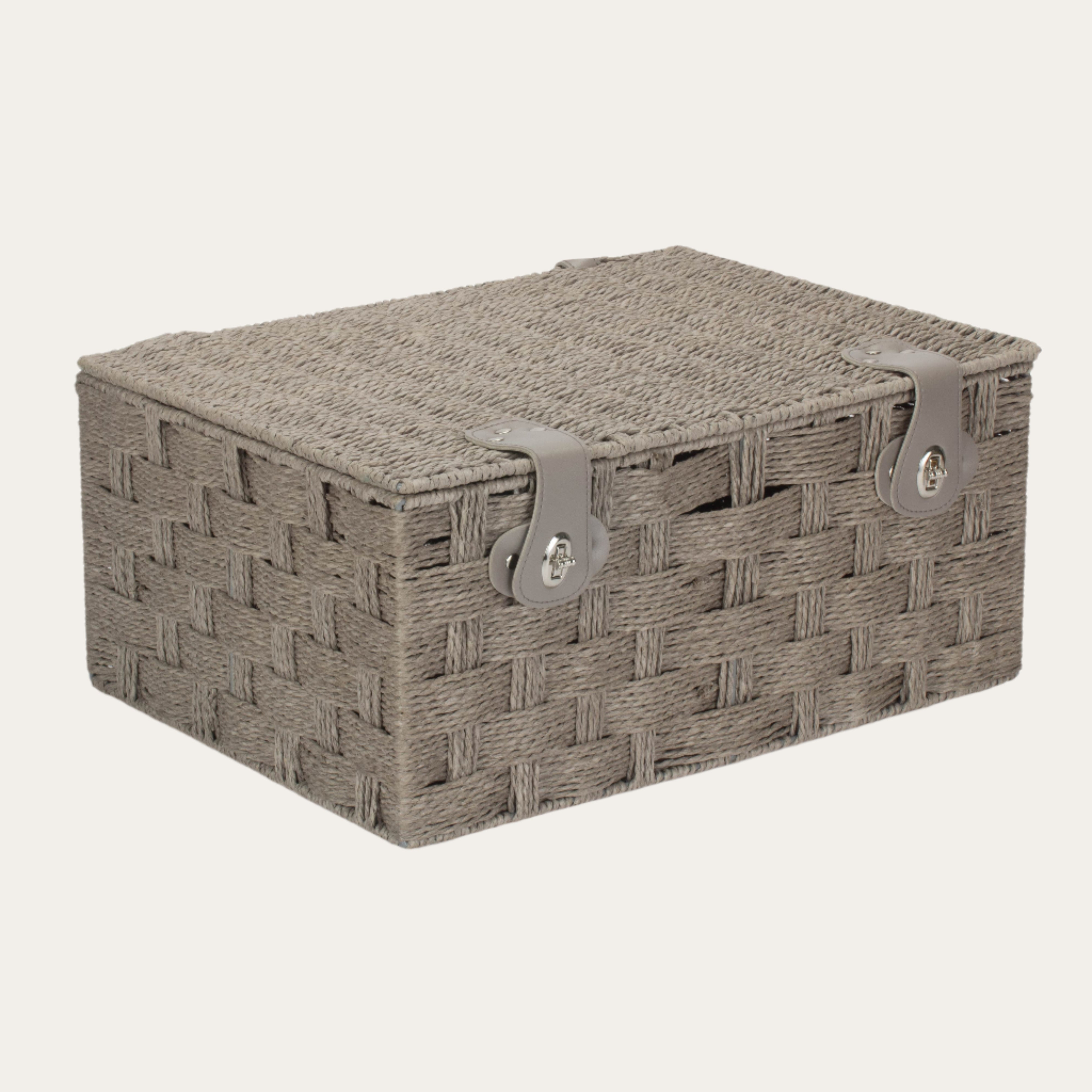 Extra-large grey paper rope hamper for baby essentials, toy storage, and nursery organisation.