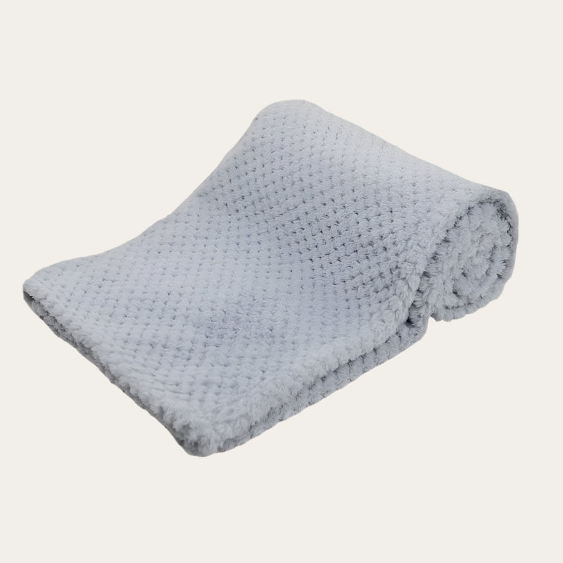 grey baby blanket waffle personalisable with name