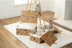 Water Hyacinth and Seagrass Weave Hamper Storage Set