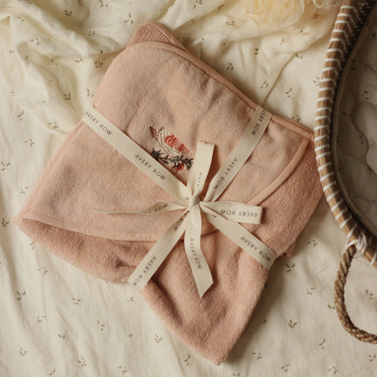 hooded baby bath towel in rose pink