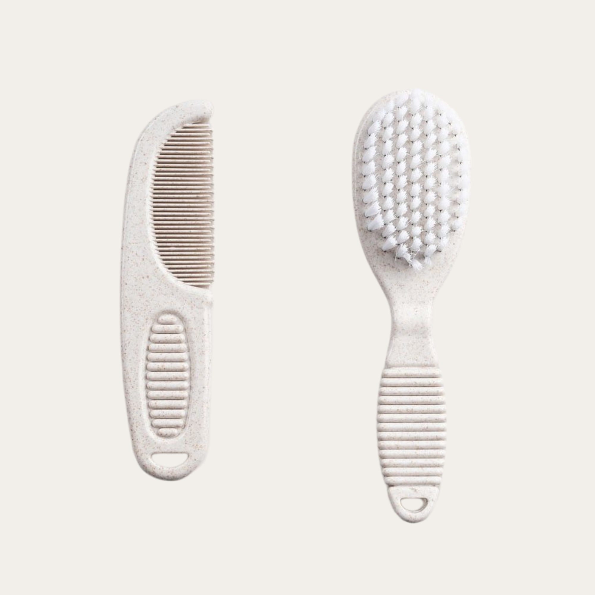 Ivory deluxe baby brush and comb set made from 80% PP and 20% wheat fibre, gentle and eco-friendly for delicate baby grooming