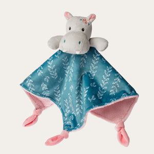 Pink and jewel-coloured hippo comforter