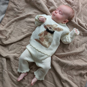 ivory knitted baby clothing set