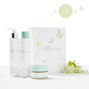 Organic new baby gift of three essential skin care products for baby