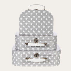 Grey Luggage Trunk with White Stars