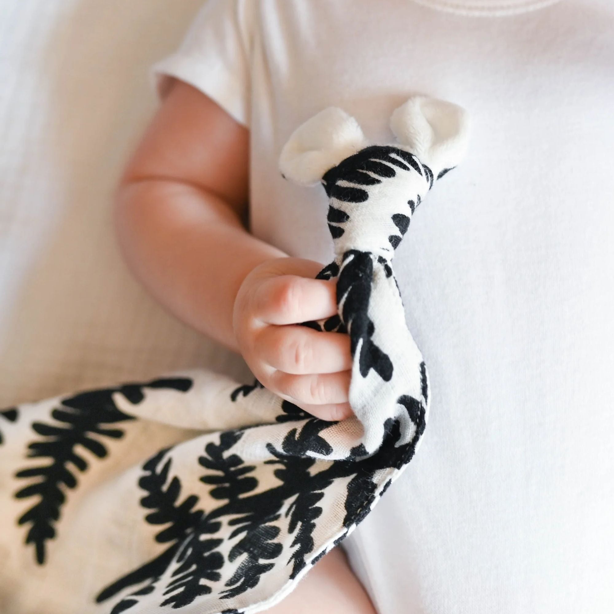 muslin comforter fern black and white organic cotton