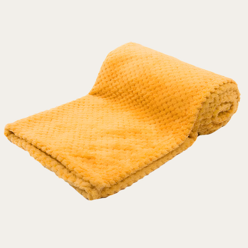 mustard yellow  baby blanket waffle personalisable with name