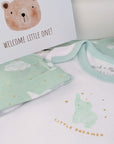 neutral baby clothing green with elephant