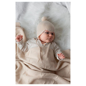 Soft neutral unisex cream biscuit colour baby hat