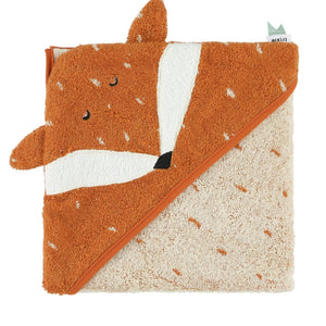 organic fox hooded baby bath towel organic