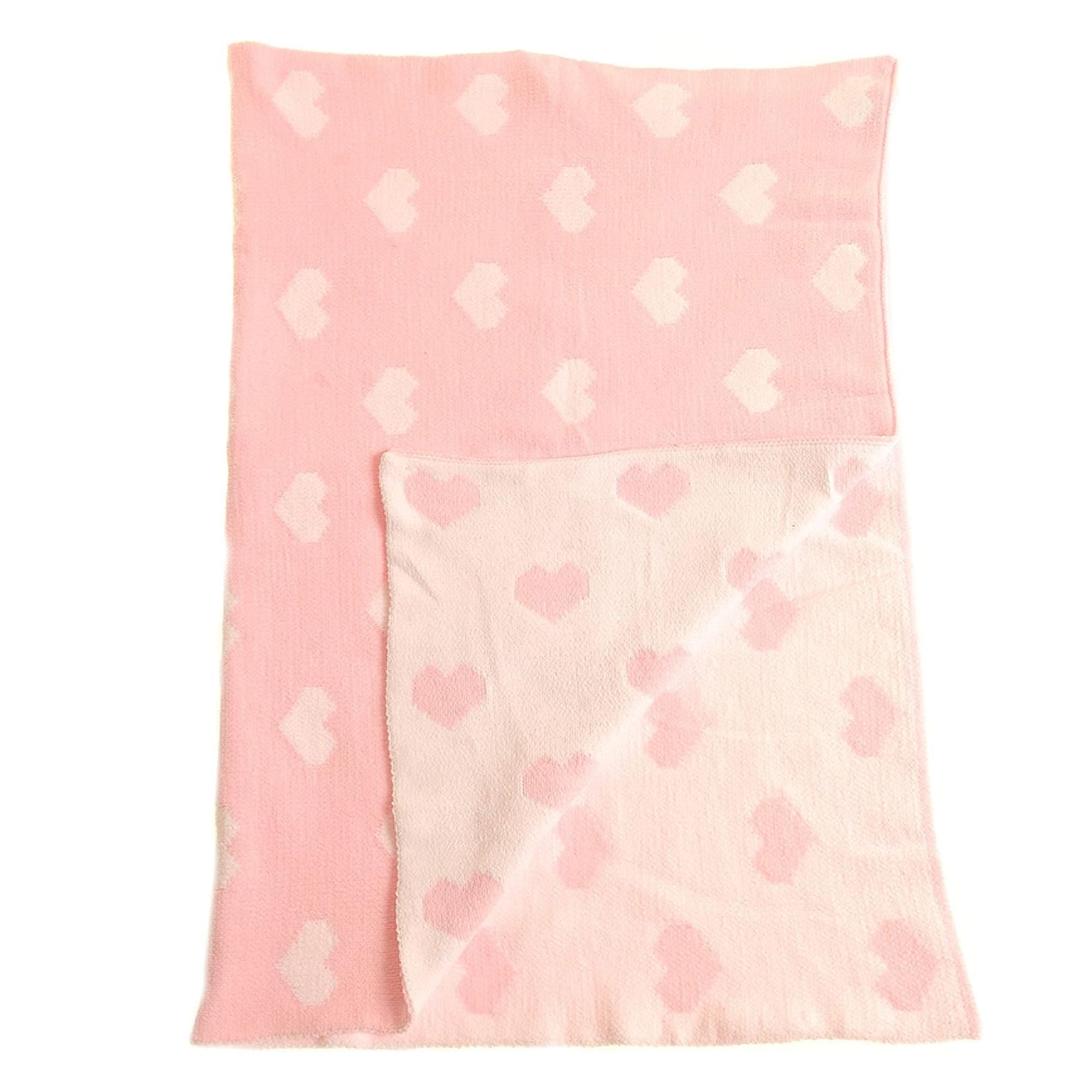 pink baby blanket hearts 