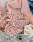 dusky pink baby booties