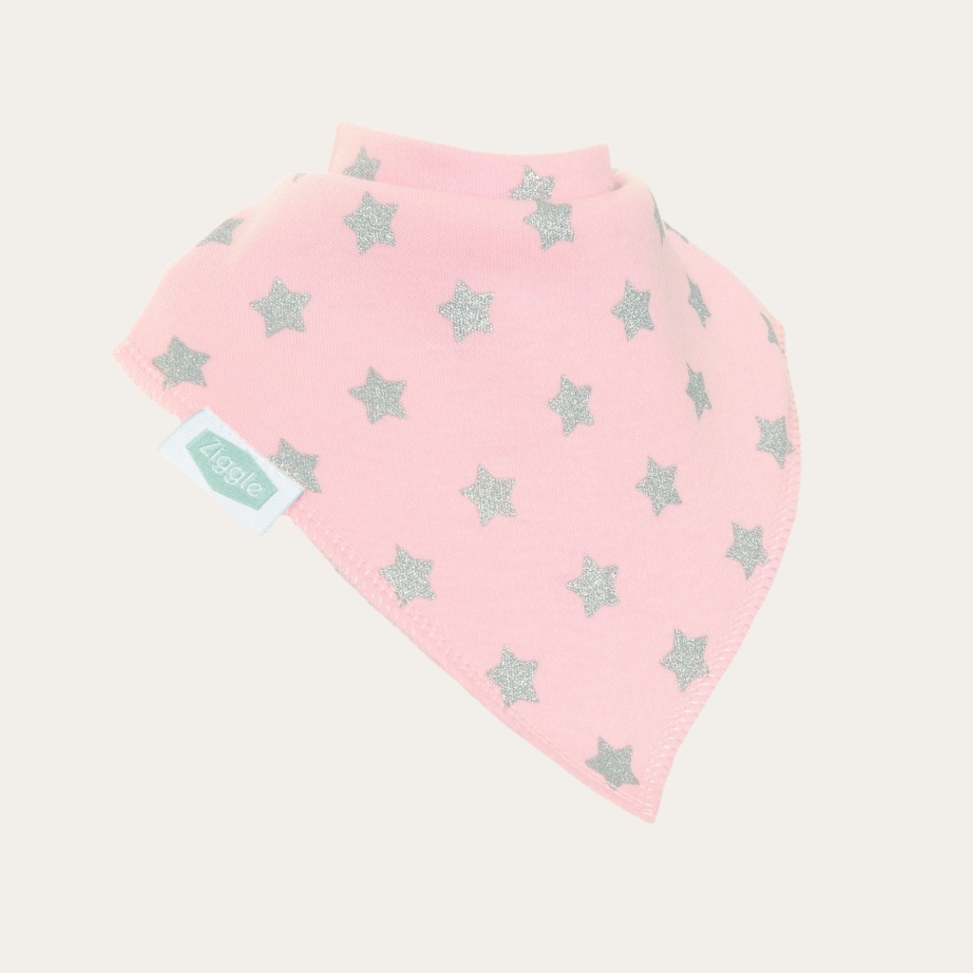 Pink with Glitter Stars Bandana Dribble Bib. Bumbles and boo. 