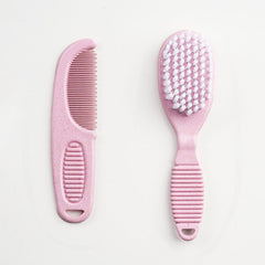 Deluxe Baby Brush & Comb Set – Natural Materials, Pink