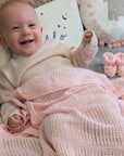 pink cellular baby blanket