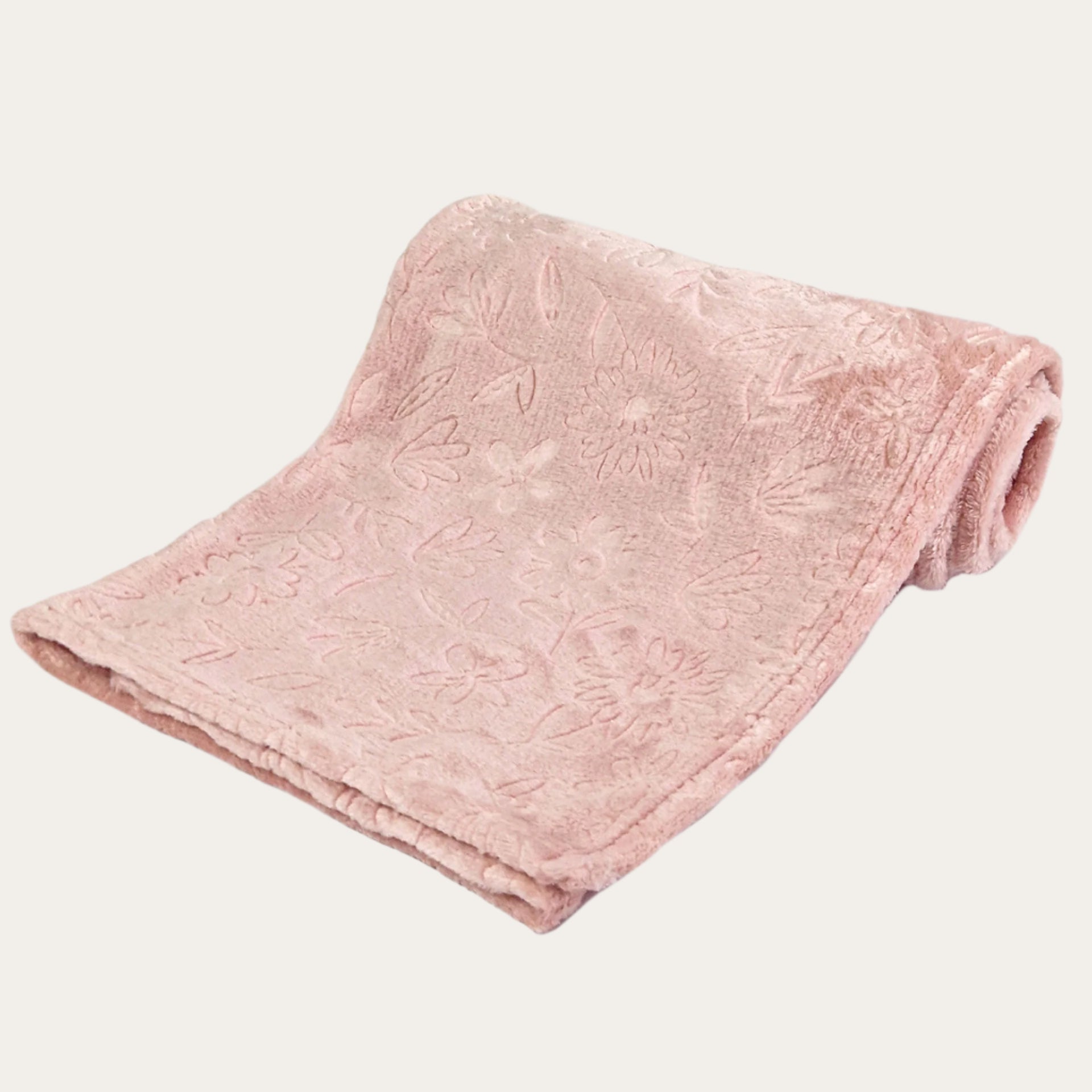 Pink flowers Embossed Baby Blanket - cosy and stylish for newborns