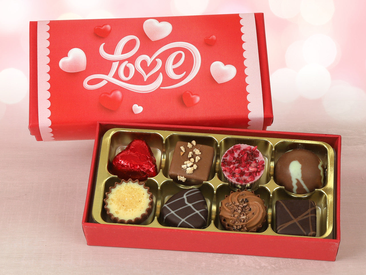 Valentines Chocolate Box Selection of 8 Luxury Chocolates