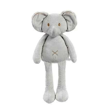 Elephant soft toy with brown embroidery