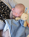 Signature peter rabbit soft toy with sleeping baby.