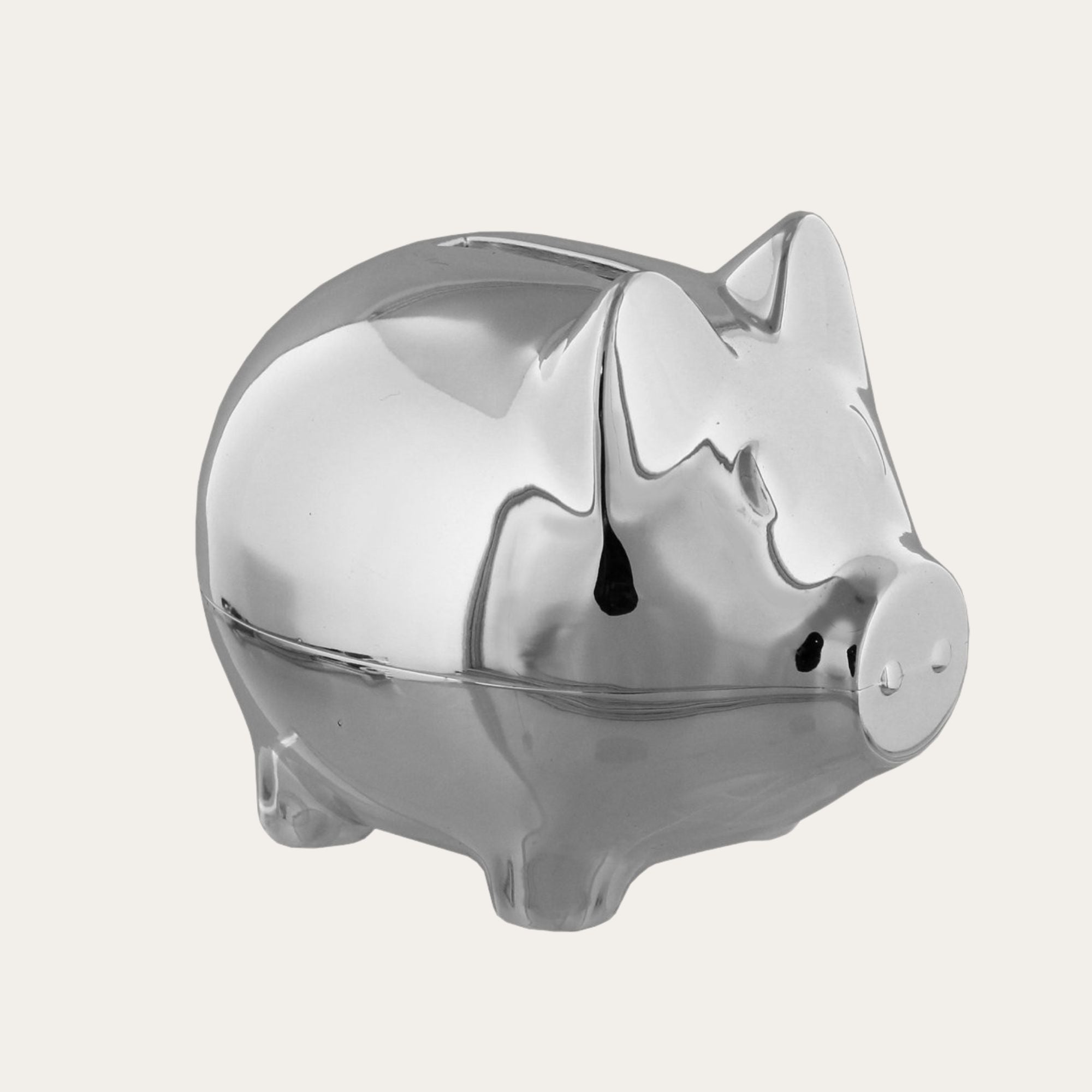 Silver Plated Piggy Bank Money Box