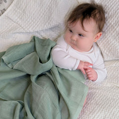 Sage Green Muslin Squares – 100% Cotton Baby Essentials (Pack of 6, 70cm x 70cm)