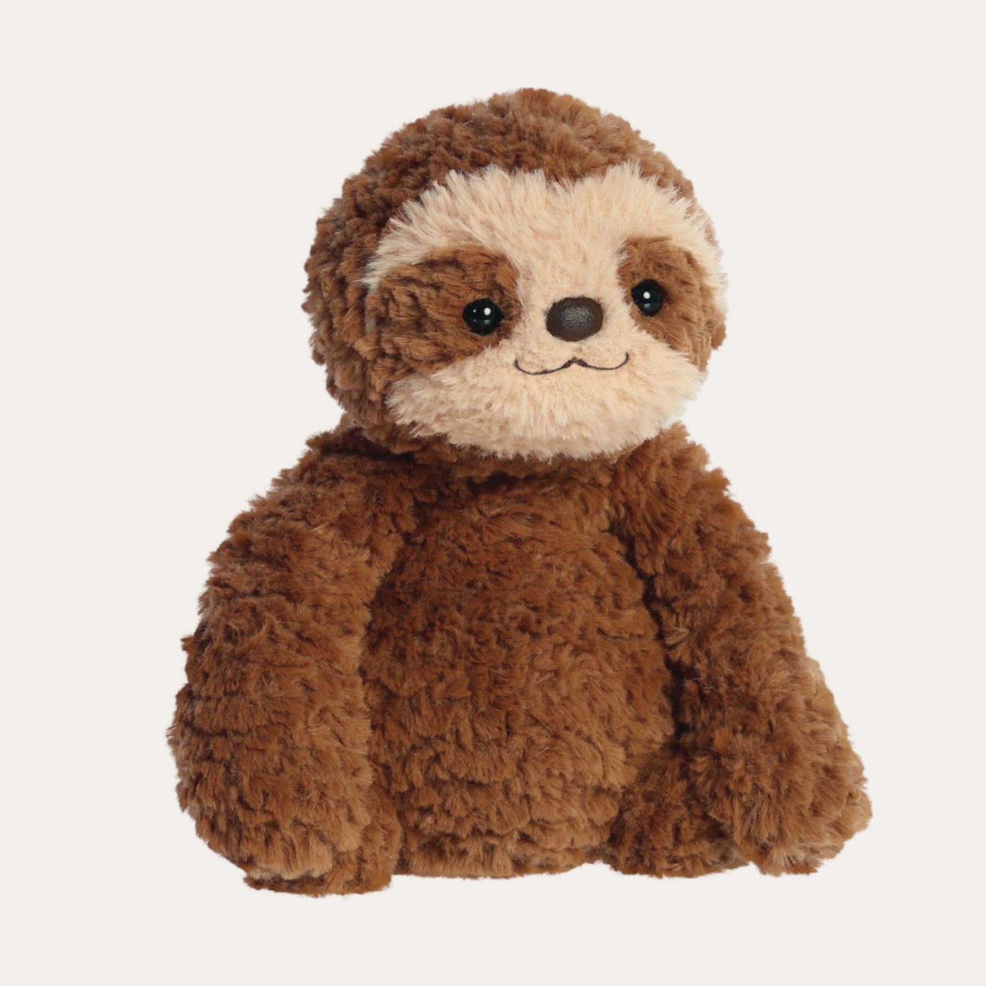 Sloth soft cuddly toy in brown.