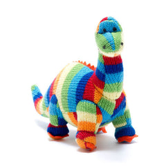 Bold Striped Knitted Diplodocus Dinosaur