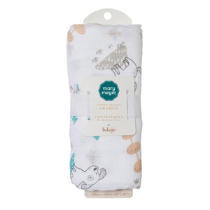 Sparky Puppy Muslin Swaddle Blanket featuring a cute puppy print, made from 100% ultra-soft cotton muslin for comfort and versatility.