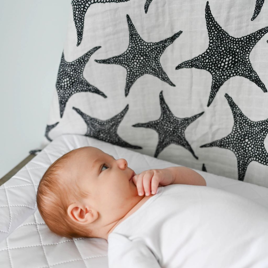 baby sensory black and white muslin