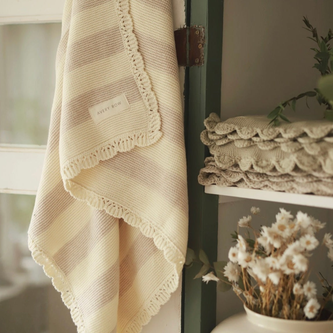 Organic Knit Blanket &#39;Oat Melange&#39;