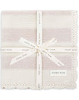 Soft organic light pink and cream striped blanket