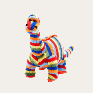 organic baby rattle toy stripey organic dinosaur