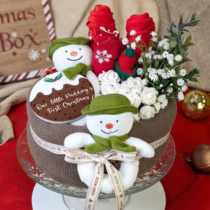 baby's first christmas nappy cake