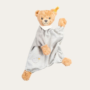 teddy bear in grey pyjamas comforter