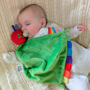 the very hungry caterpillar baby comforter soft toy. Bumbles and Boo.