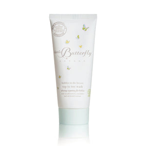 A travel size tube of soft cleansing top to toe baby body wash