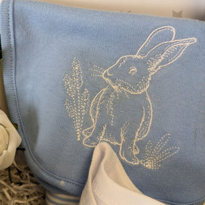 twins baby gifts hamper with flopsy bunny and peter rabbit