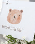 Welcome little one greetings card.