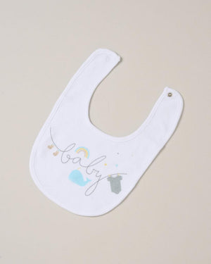 whale design baby cotton bib