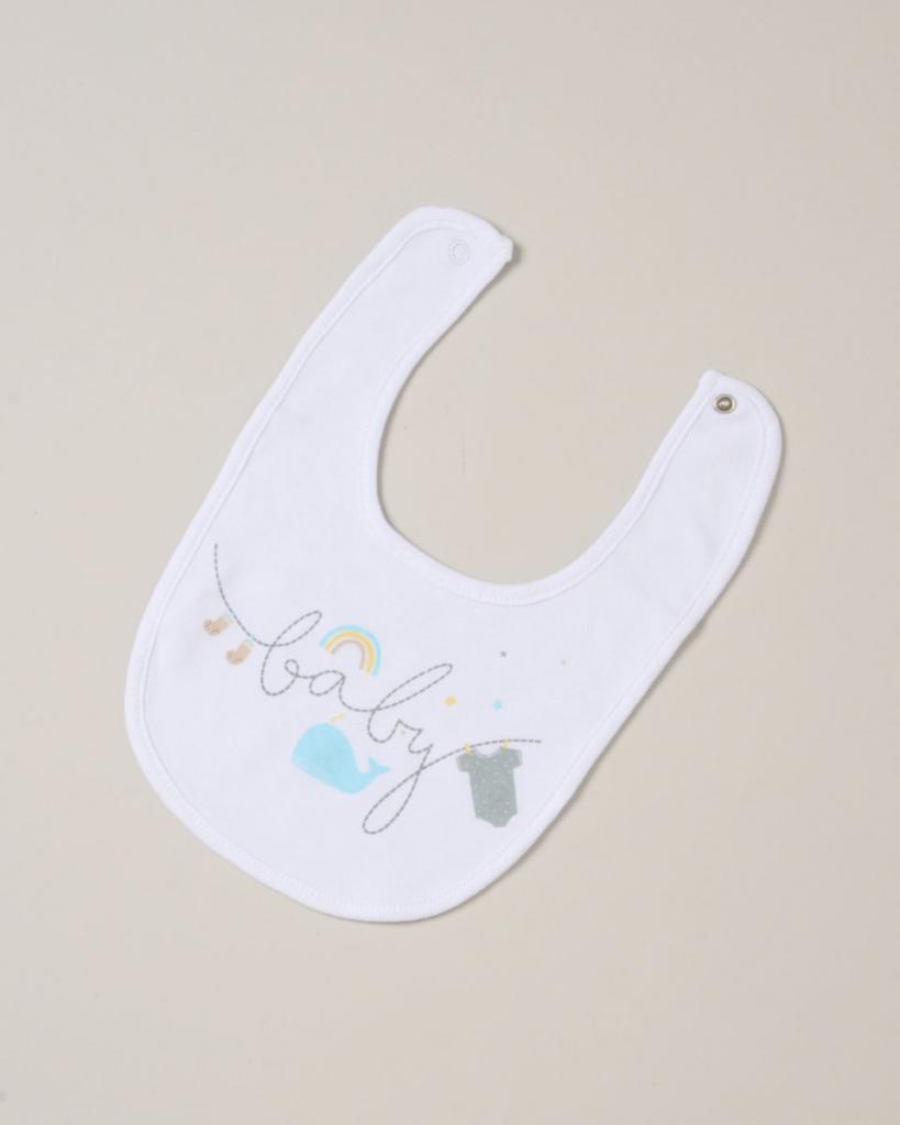 whale design baby cotton bib