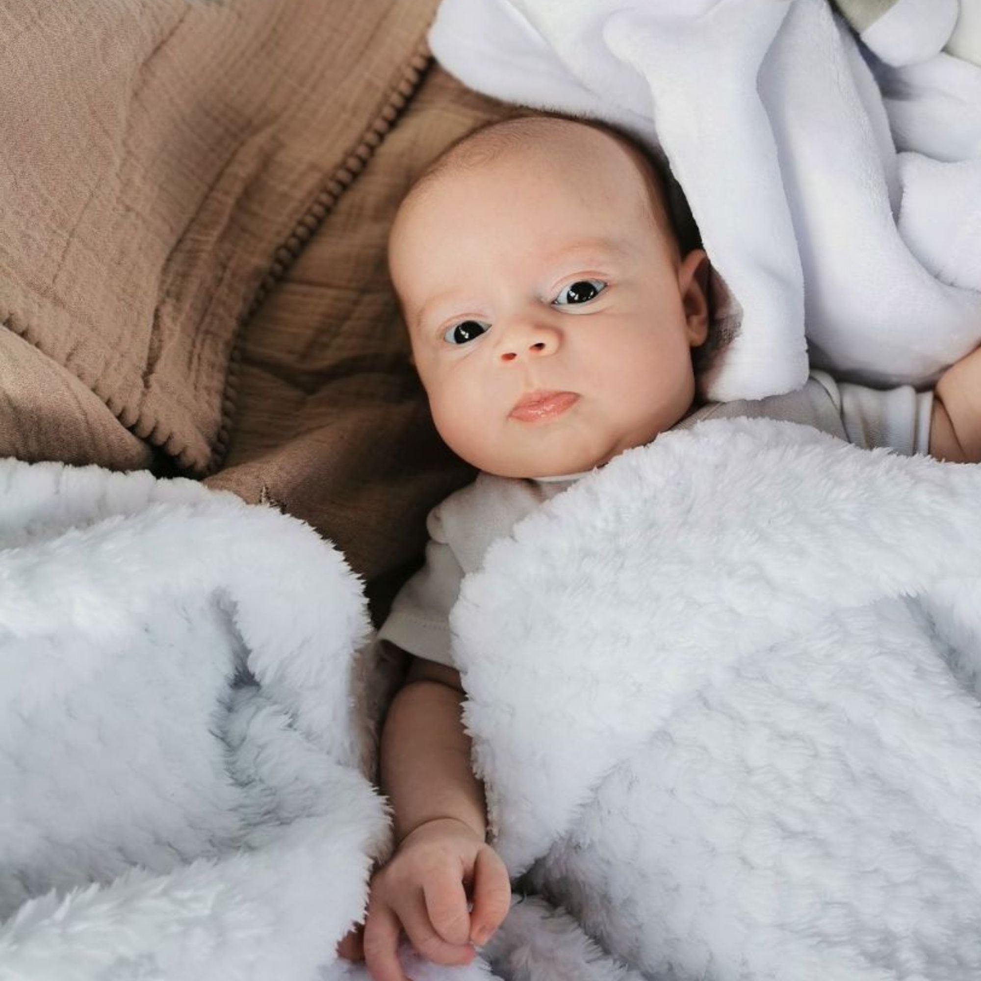 white baby blanket waffle