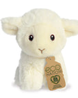 Soft white cuddly lamb soft toy made from recycled plastic bottles