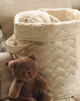 Organic quilted storage basket