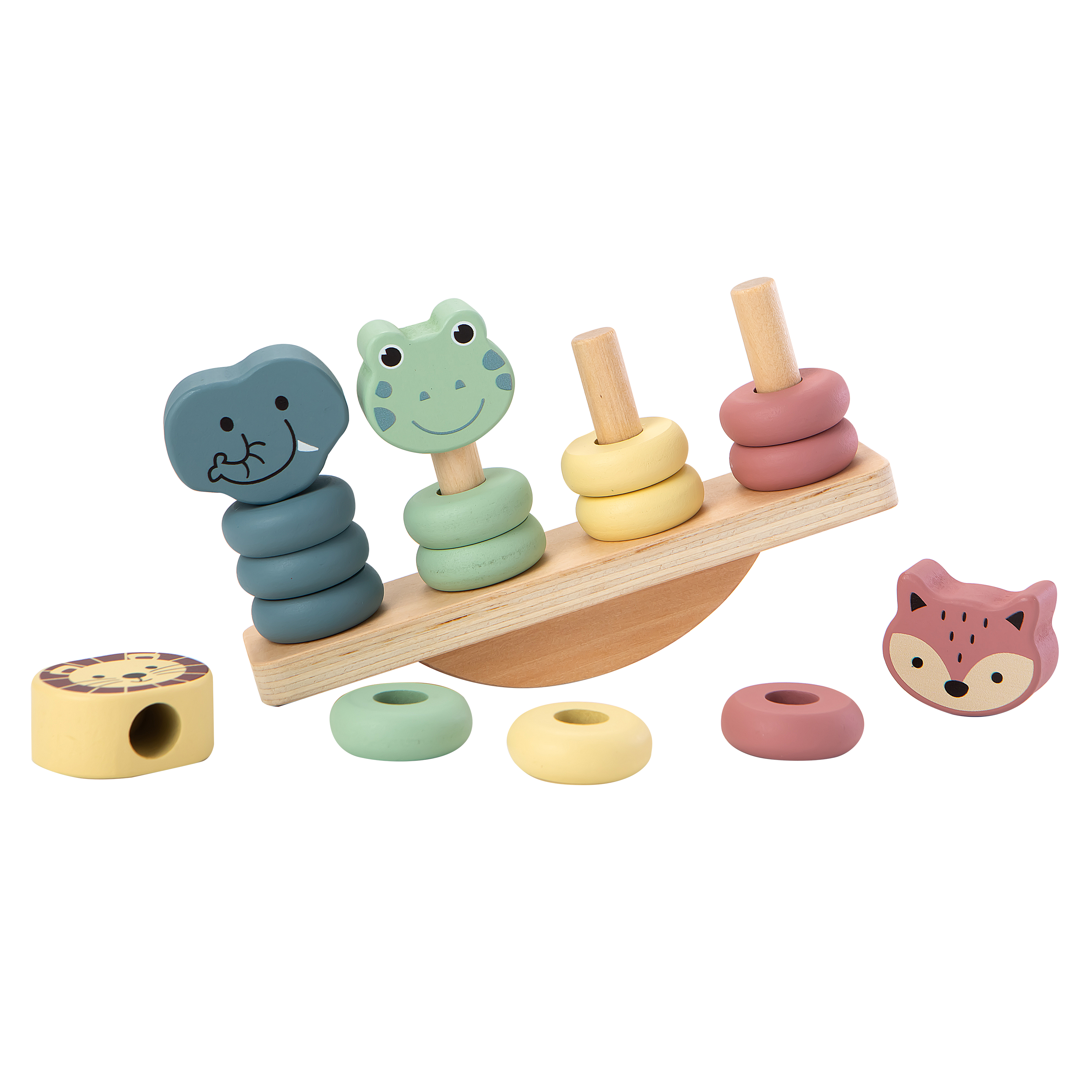 Wooden Animal Balance Toy for toddlers, educational gift for ages 18+ months. Promotes fine motor skills, problem-solving, and coordination.