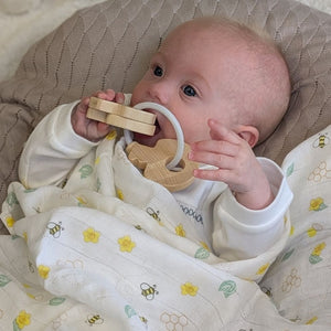 wooden toy keys baby teething